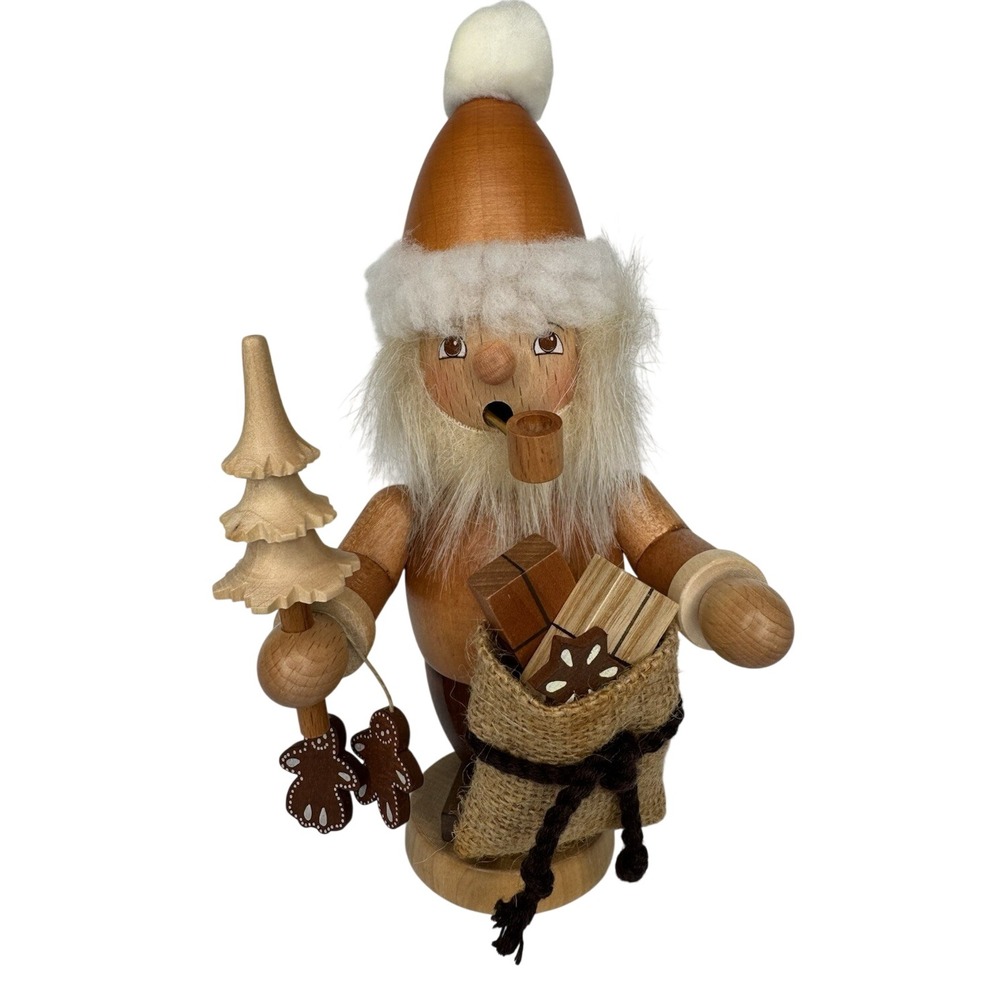 Vintage Christian Ulbricht Incense Burner Wooden Santa Smoker Christmas‎ Decor